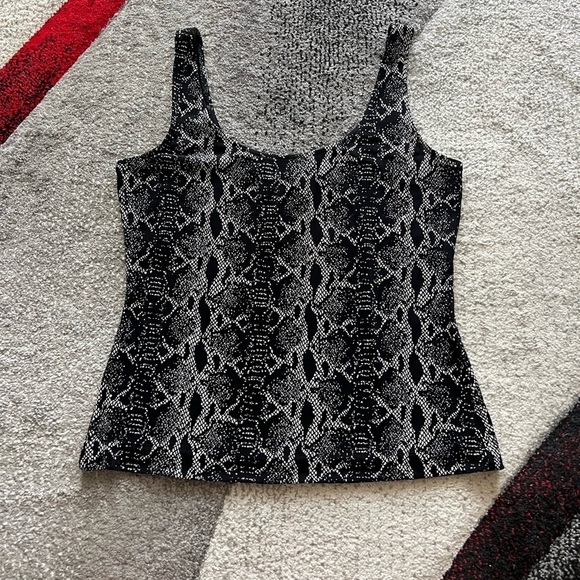 Alex Evenings Glitter Python Print Tank Top - Picture 1 of 3